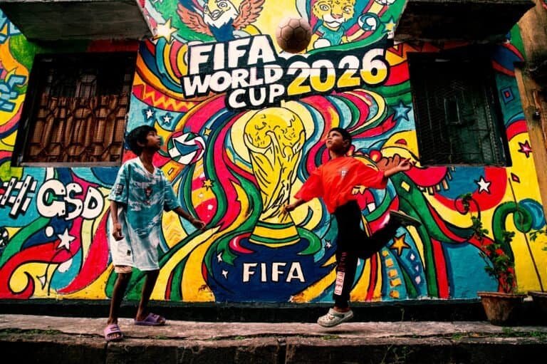FIFA World Cup 2026 with kids playing soccer