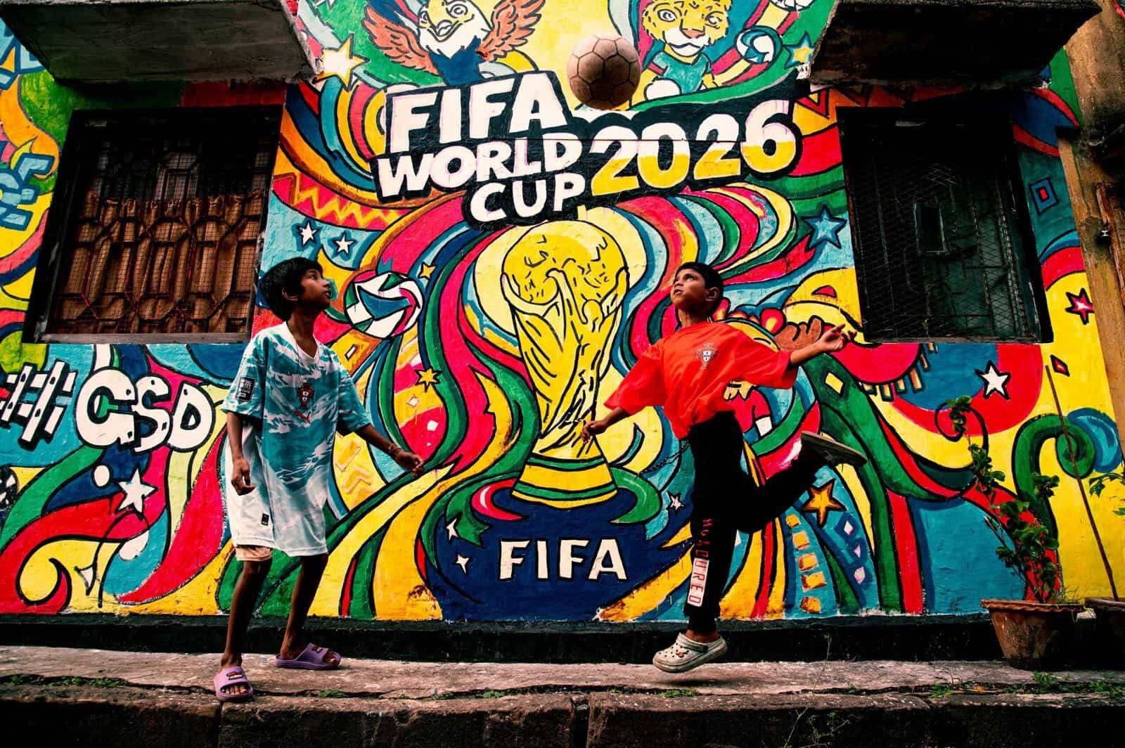FIFA World Cup 2026 with kids playing soccer